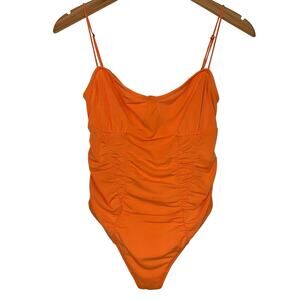 Urban Outfitters Out From Under Orange Cinched Ruched Bodysuit